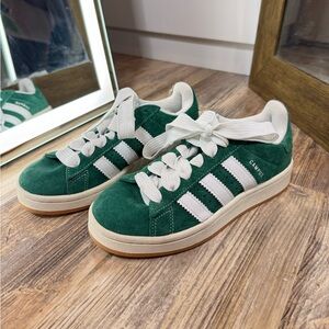 Adidas Green and White campus Sneakers